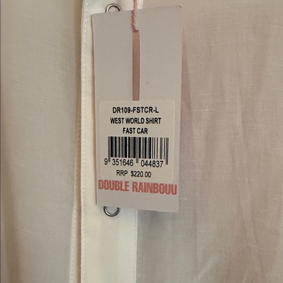 Double D Ranch Cream Western Shirt with Black Accents - Picture 3 of 3